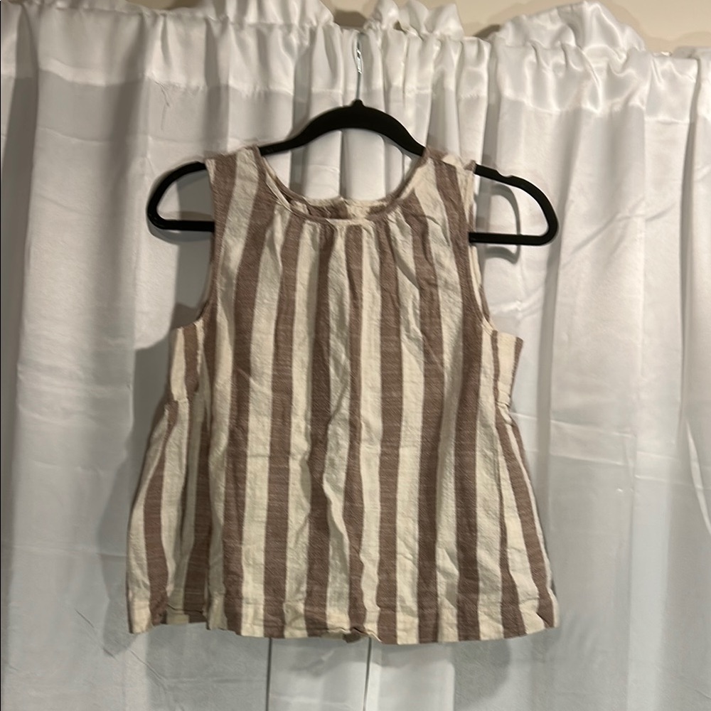 Mod Ref Striped Tank Top - Brown and Cream